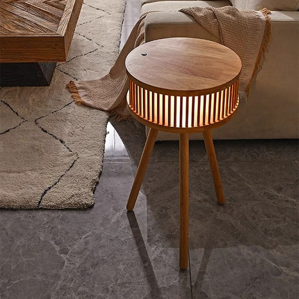 Retro Massivholz Stehlampe