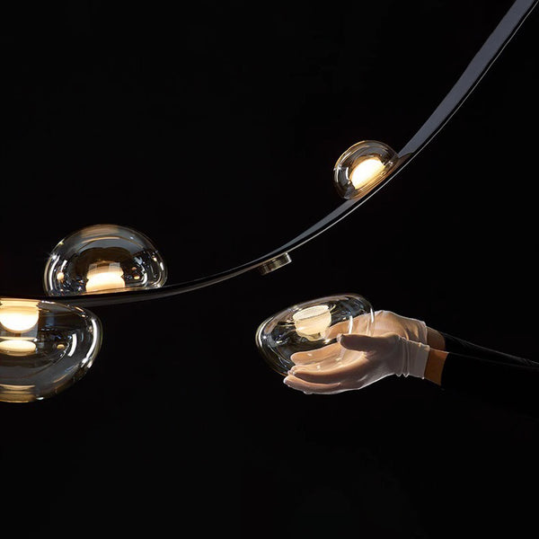 Postmodern creative restaurant leather belt chandelier