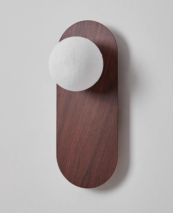 Vintage walnut grain bedside wall lamp