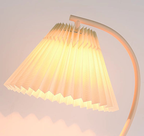 Cream Pleated Bedroom Table Lamp