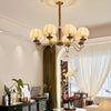 French solid wood fabric chandelier
