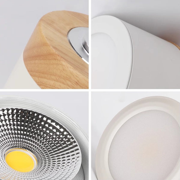 Plafonnier d'allée à LED en bois massif nordique