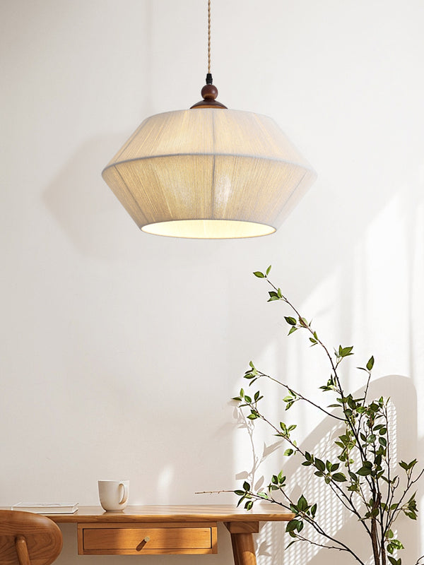 Lustre en corde de coton et tissu de style rétro