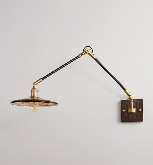 Medieval style bedroom bedside retro movable rocker arm wall lamp