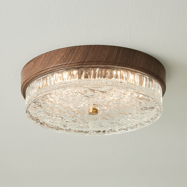 American retro round glass bedroom ceiling lamp