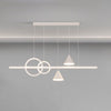 Lustre de restaurant à longue bande géométrique créative minimaliste