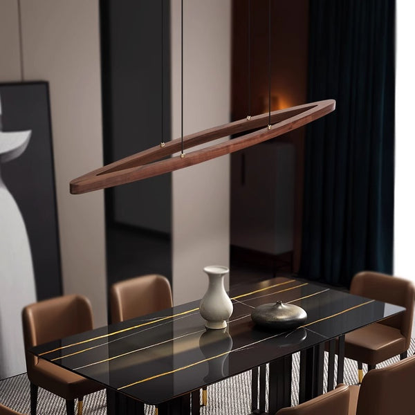 Pendelleuchte aus Walnussholz für Esszimmer