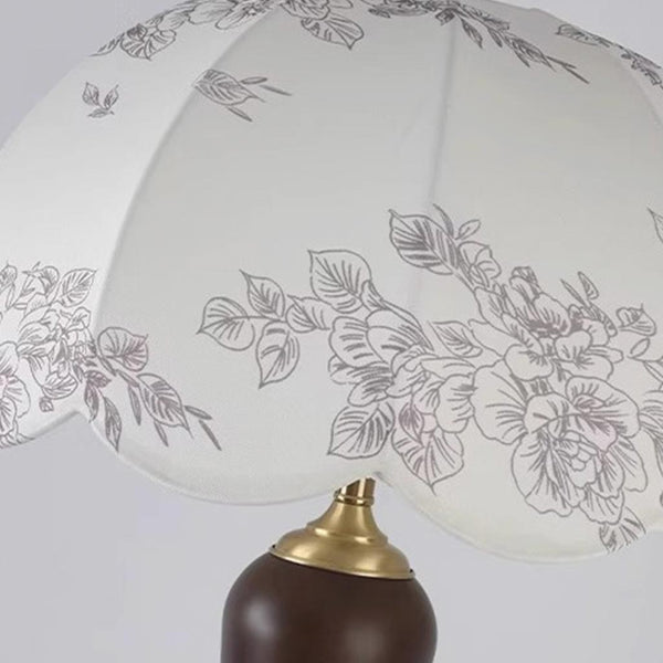 Lampe de table d'étude de chambre à coucher rétro en bois massif entièrement en cuivre