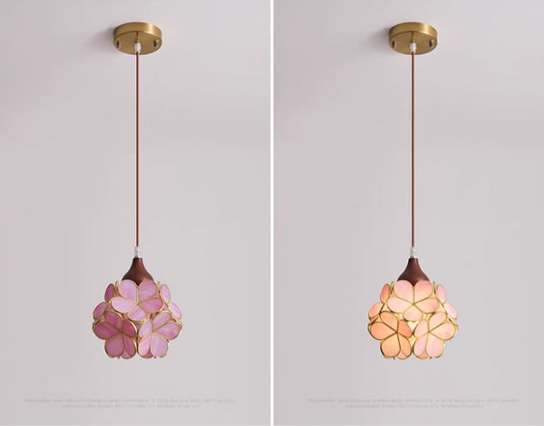 Wabi-sabi style bedroom bedside French glass restaurant small chandelier
