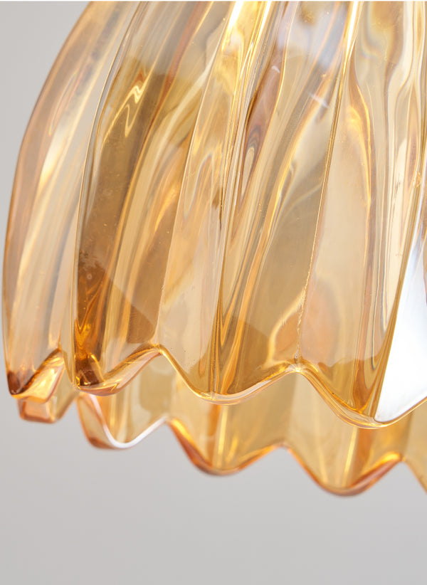 Medieval style bedroom bedside glass flower wall lamp