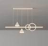 Lustre de restaurant à longue bande géométrique créative minimaliste