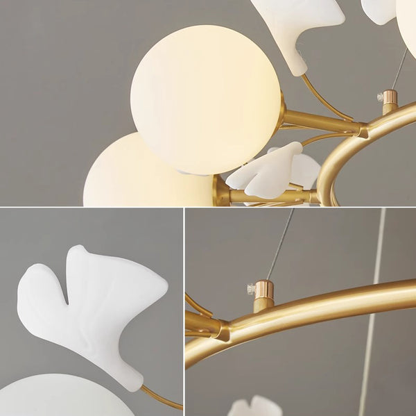 French creative ginkgo leaf living room chandelier