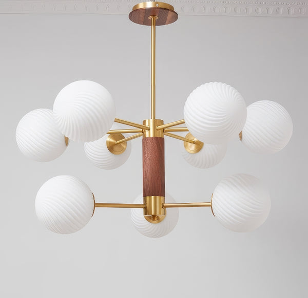 Medieval style full copper walnut living room chandelier