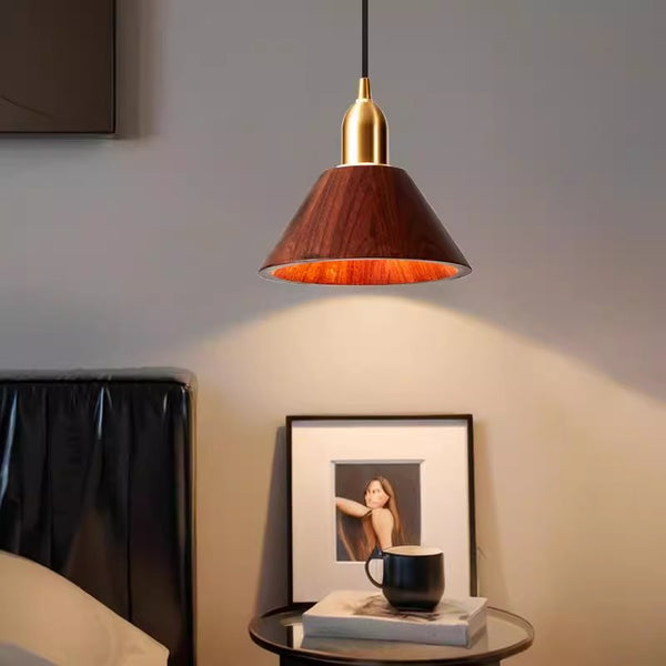 Solid wood all-copper small chandelier