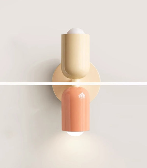 Cream style double head bedroom bedside wall lamp