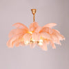 Creative personality all-copper ostrich feather chandelier
