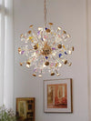 Creative petal dandelion colored crystal chandelier