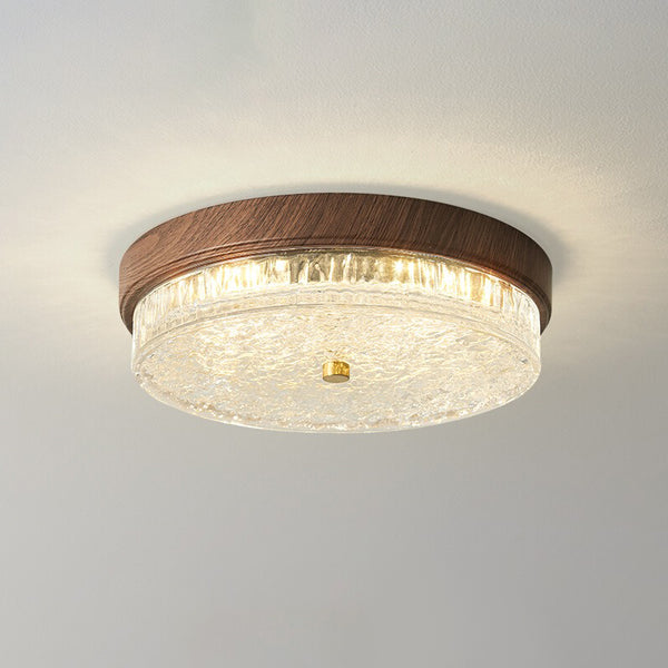 American retro round glass bedroom ceiling lamp