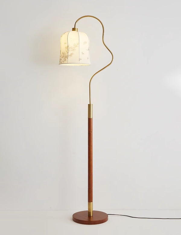 Lampadaire de chambre en bois massif de style médiéval