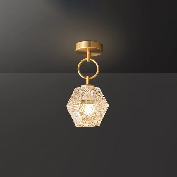 Retro all-copper aisle ceiling lamp