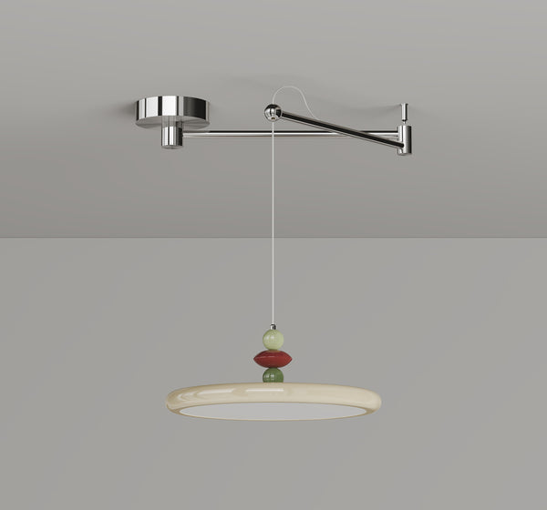 Cream style swing arm dining chandelier