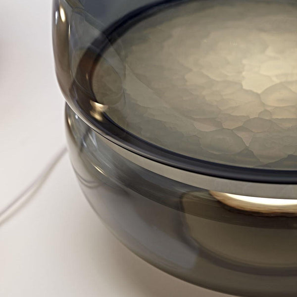 Round glass cloud stone bedside table lamp