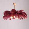 Creative personality all-copper ostrich feather chandelier