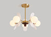 Vintage Walnut Bedroom Living Room Glass Chandelier