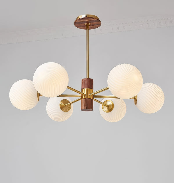 Medieval style full copper walnut living room chandelier