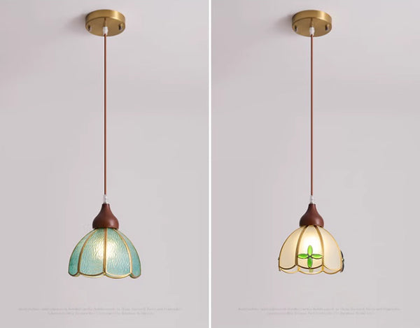 Wabi-sabi style bedroom bedside French glass restaurant small chandelier