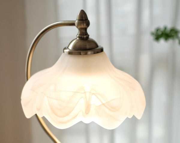 French retro glass bedside table lamp