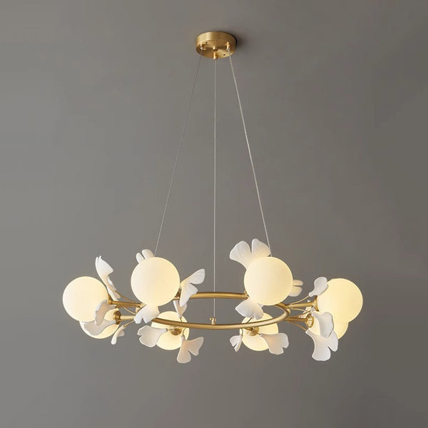 French creative ginkgo leaf living room chandelier