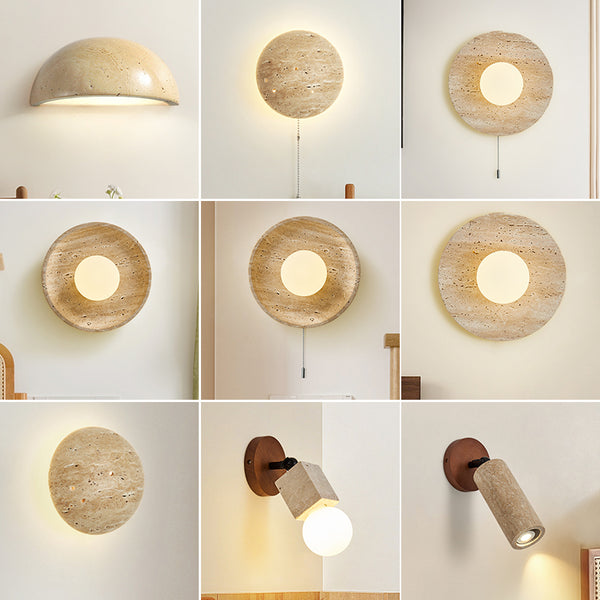 Yellow Travertine Bedroom Wall Lamp