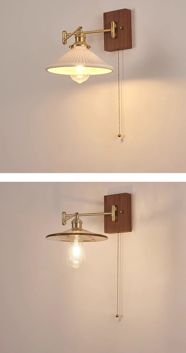 Vintage Brass Bedside Wall Lamp