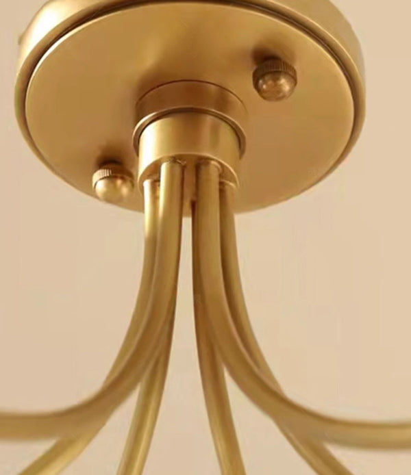 American all-copper glass bedroom chandelier