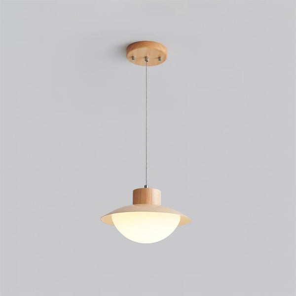 Lustre de salle à manger original en bois de style crème