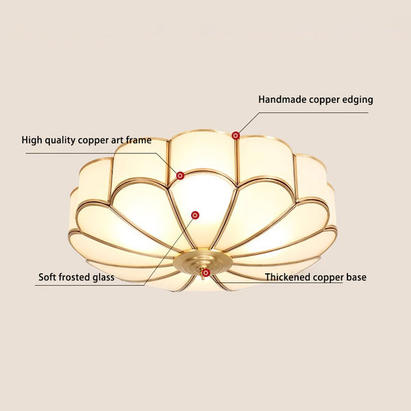 American all-copper LED ceiling light