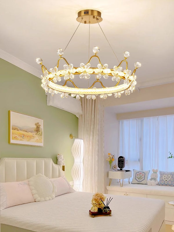 Creative Crown Crystal Bedroom Chandelier