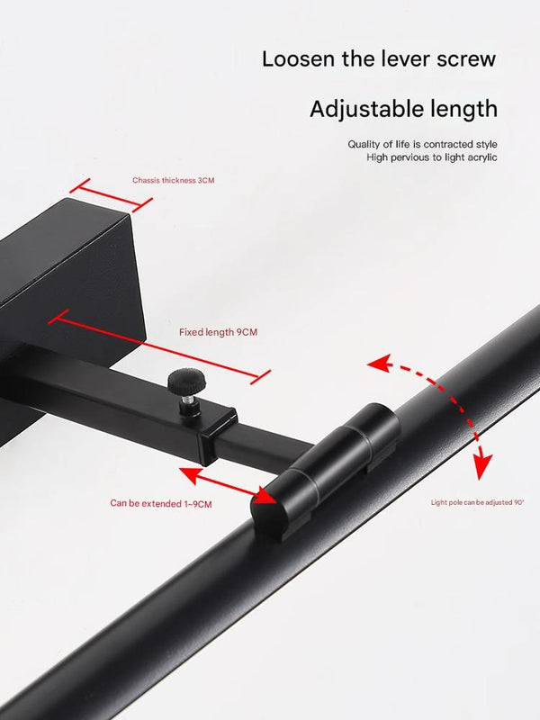 Simple LED retractable mirror front wall lamp