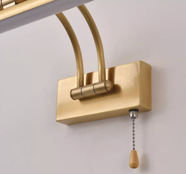 All-copper foldable LED mirror wall lamp