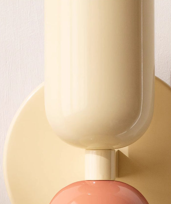 Cream style double head bedroom bedside wall lamp