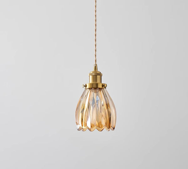 Medieval style bedroom bedside glass flower small chandelier