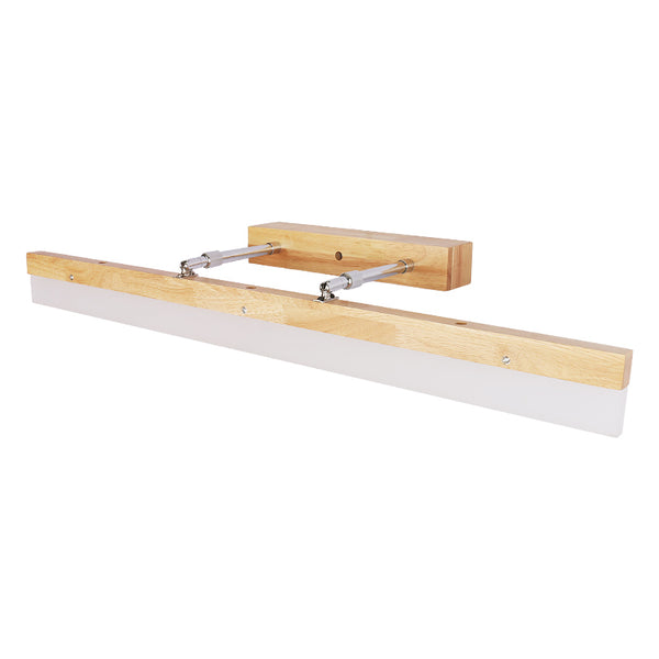 Applique murale LED en bois massif avec miroir