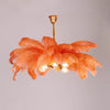 Creative personality all-copper ostrich feather chandelier