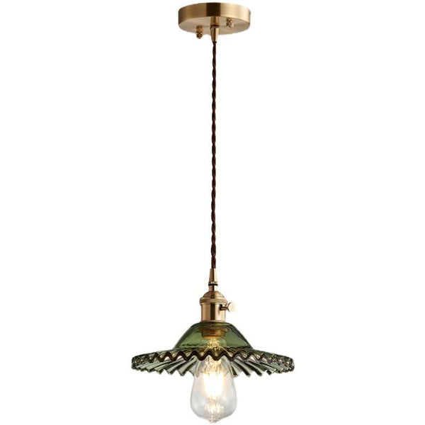 Lustre en verre vert frais