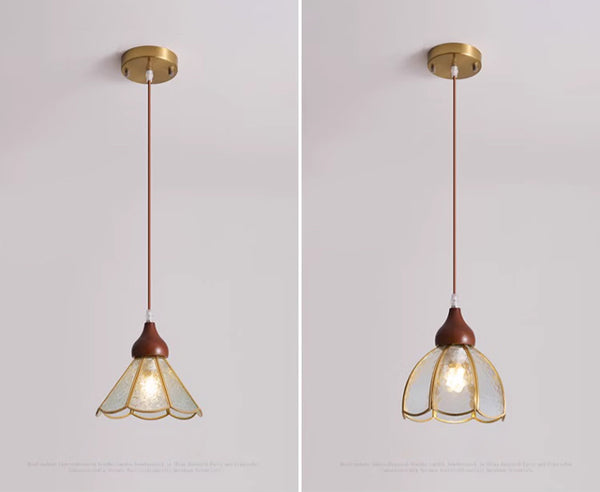 Wabi-sabi style bedroom bedside French glass restaurant small chandelier