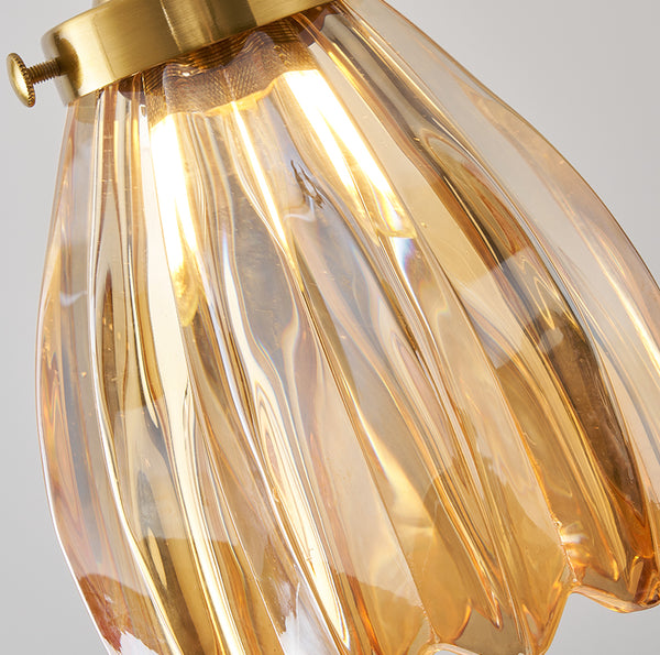 Medieval style bedroom bedside glass flower wall lamp