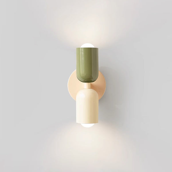 Cream style double head bedroom bedside wall lamp