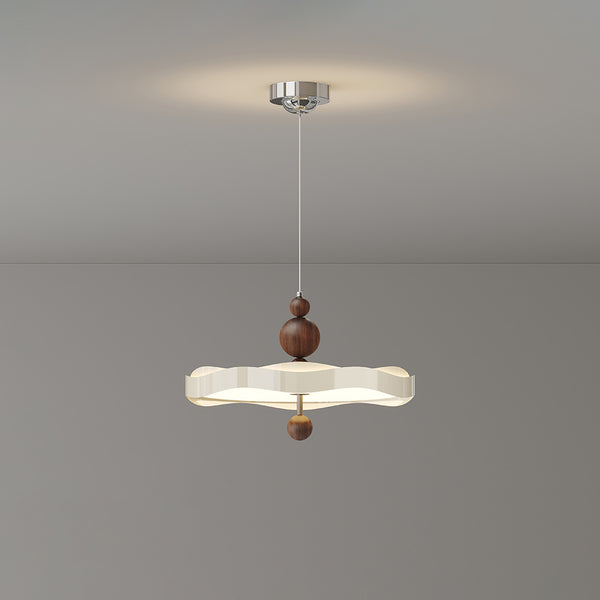 Cream style walnut grain dining room pendant light