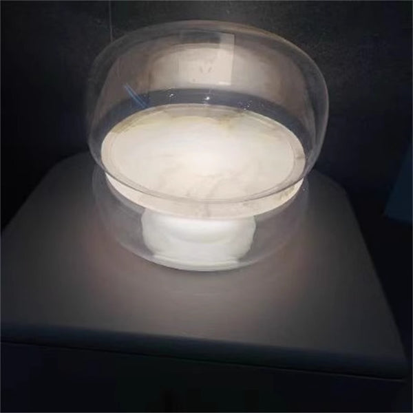 Round glass cloud stone bedside table lamp